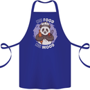 Good Food Good Mood Funny Panda Chef BBQ Cotton Apron 100% Organic Royal Blue