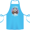 Good Food Good Mood Funny Panda Chef BBQ Cotton Apron 100% Organic Turquoise