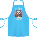 Good Food Good Mood Funny Panda Chef BBQ Cotton Apron 100% Organic Turquoise