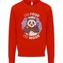 Good Food Good Mood Funny Panda Chef BBQ Kids Sweatshirt Jumper Bright Red