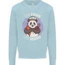 Good Food Good Mood Funny Panda Chef BBQ Kids Sweatshirt Jumper Light Blue
