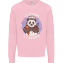 Good Food Good Mood Funny Panda Chef BBQ Kids Sweatshirt Jumper Light Pink