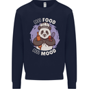 Good Food Good Mood Funny Panda Chef BBQ Kids Sweatshirt Jumper Navy Blue