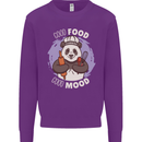 Good Food Good Mood Funny Panda Chef BBQ Kids Sweatshirt Jumper Purple