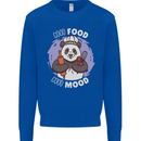 Good Food Good Mood Funny Panda Chef BBQ Kids Sweatshirt Jumper Royal Blue