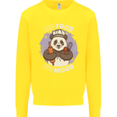 Good Food Good Mood Funny Panda Chef BBQ Kids Sweatshirt Jumper Yellow