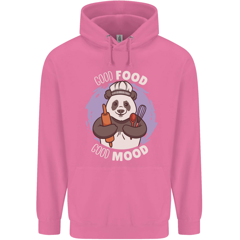 Good Food Good Mood Funny Panda Chef BBQ Mens 80% Cotton Hoodie Azelea