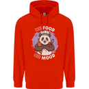 Good Food Good Mood Funny Panda Chef BBQ Mens 80% Cotton Hoodie Bright Red