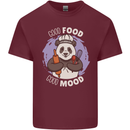 Good Food Good Mood Funny Panda Chef BBQ Mens Cotton T-Shirt Tee Top Maroon