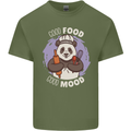 Good Food Good Mood Funny Panda Chef BBQ Mens Cotton T-Shirt Tee Top Military Green