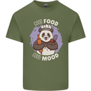 Good Food Good Mood Funny Panda Chef BBQ Mens Cotton T-Shirt Tee Top Military Green
