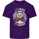 Good Food Good Mood Funny Panda Chef BBQ Mens Cotton T-Shirt Tee Top Purple