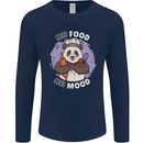 Good Food Good Mood Funny Panda Chef BBQ Mens Long Sleeve T-Shirt Navy Blue