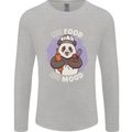 Good Food Good Mood Funny Panda Chef BBQ Mens Long Sleeve T-Shirt Sports Grey
