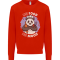 Good Food Good Mood Funny Panda Chef BBQ Mens Sweatshirt Jumper Bright Red