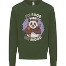 Good Food Good Mood Funny Panda Chef BBQ Mens Sweatshirt Jumper Forest Green