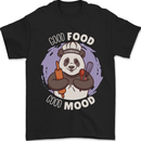 Good Food Good Mood Funny Panda Chef BBQ Mens T-Shirt 100% Cotton Black