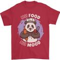 Good Food Good Mood Funny Panda Chef BBQ Mens T-Shirt 100% Cotton Red