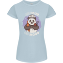 Good Food Good Mood Funny Panda Chef BBQ Womens Petite Cut T-Shirt Light Blue