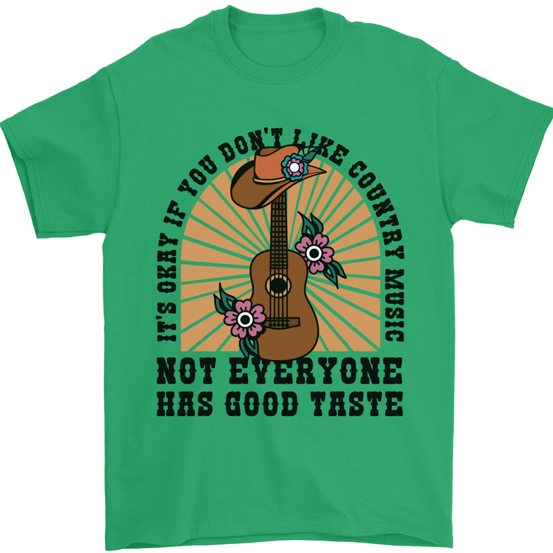 Good Taste Country Music Guitar Mens T-Shirt 100% Cotton Irish Green