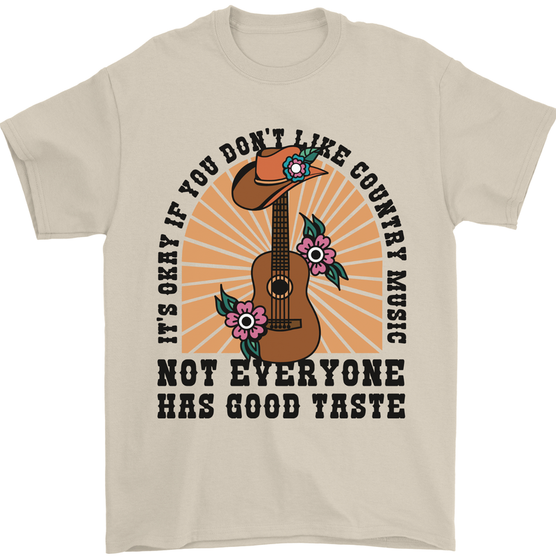 Good Taste Country Music Guitar Mens T-Shirt 100% Cotton Sand