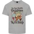 Good With Ketchup Dragon RPG Role Play Games Mens Cotton T-Shirt Tee Top Sports Grey