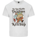 Good With Ketchup Dragon RPG Role Play Games Mens Cotton T-Shirt Tee Top White