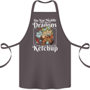 Good With Ketchup Dragon Role Play Games RPG Cotton Apron 100% Organic Dark Grey