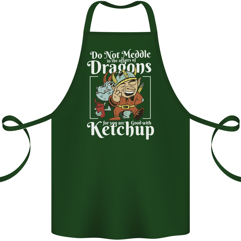 Good With Ketchup Dragon Role Play Games RPG Cotton Apron 100% Organic Forest Green