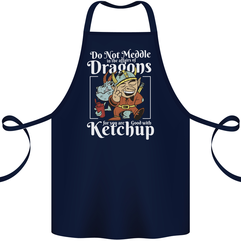 Good With Ketchup Dragon Role Play Games RPG Cotton Apron 100% Organic Navy Blue