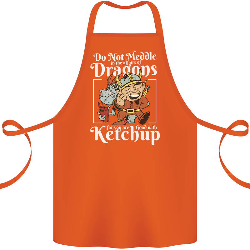 Good With Ketchup Dragon Role Play Games RPG Cotton Apron 100% Organic Orange