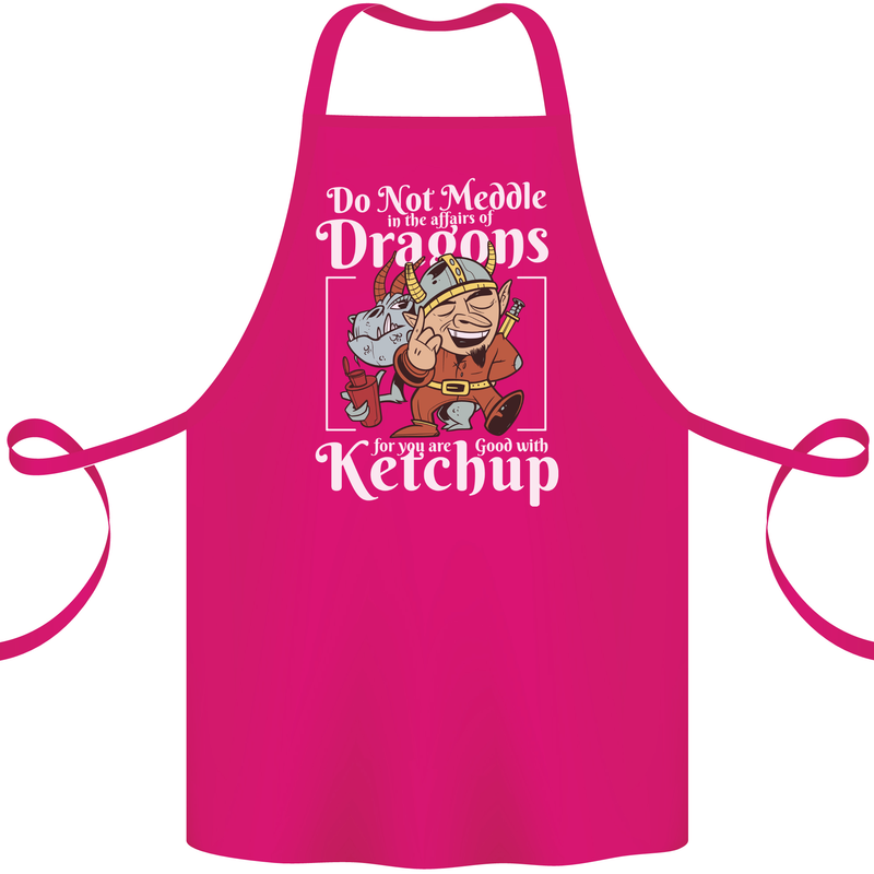 Good With Ketchup Dragon Role Play Games RPG Cotton Apron 100% Organic Pink