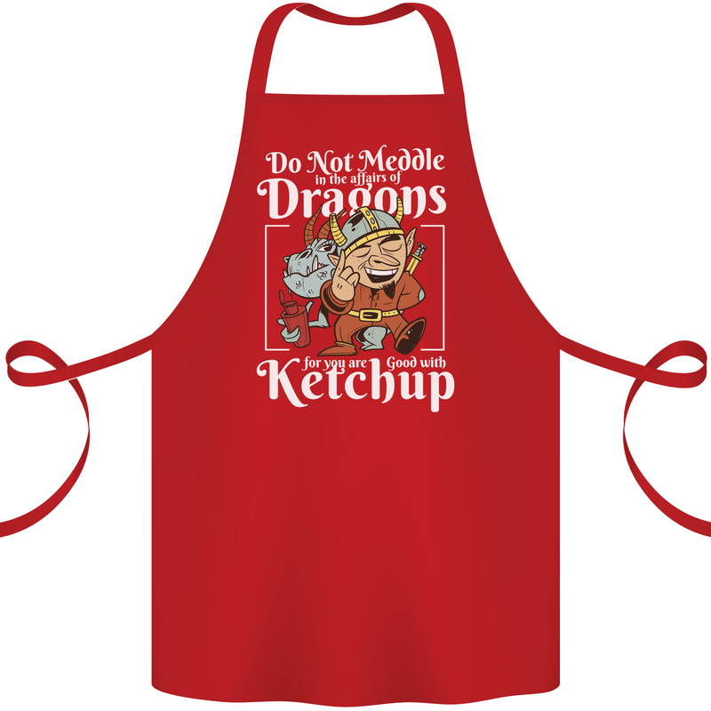 Good With Ketchup Dragon Role Play Games RPG Cotton Apron 100% Organic Red
