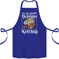 Good With Ketchup Dragon Role Play Games RPG Cotton Apron 100% Organic Royal Blue
