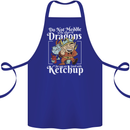 Good With Ketchup Dragon Role Play Games RPG Cotton Apron 100% Organic Royal Blue
