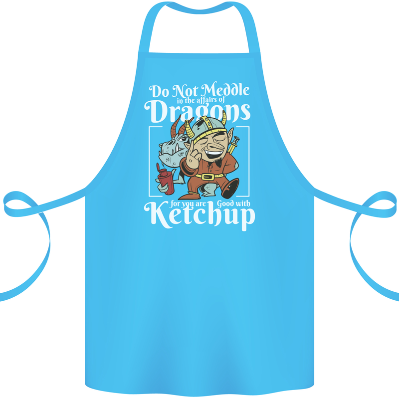 Good With Ketchup Dragon Role Play Games RPG Cotton Apron 100% Organic Turquoise