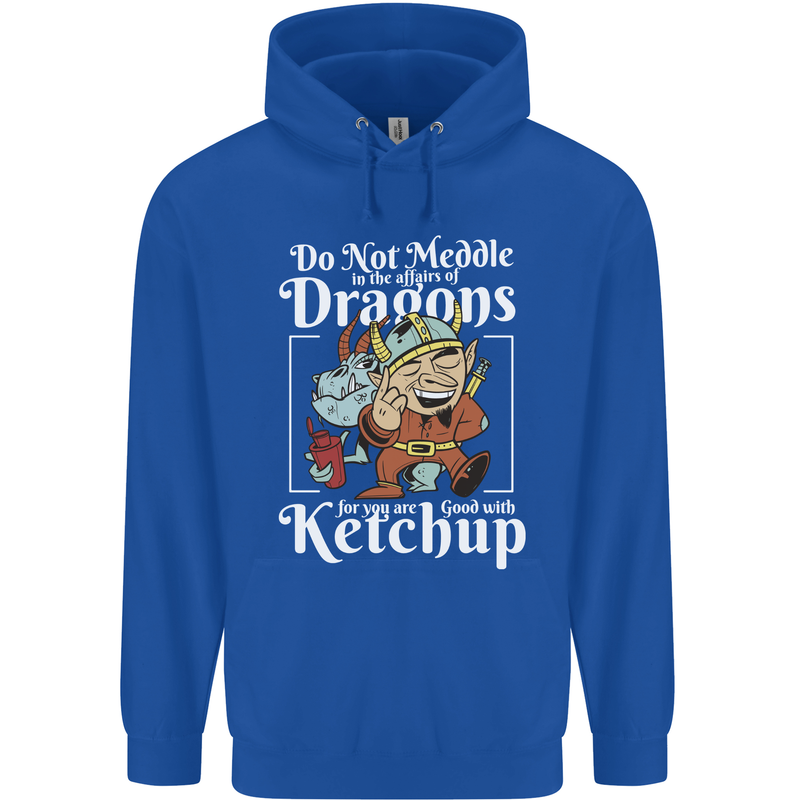 Good With Ketchup Dragon Role Play Games RPG Mens 80% Cotton Hoodie Royal Blue