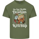 Good With Ketchup Dragon Role Play Games RPG Mens Cotton T-Shirt Tee Top Military Green