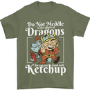Good With Ketchup Dragon Role Play Games RPG Mens T-Shirt 100% Cotton Military Green