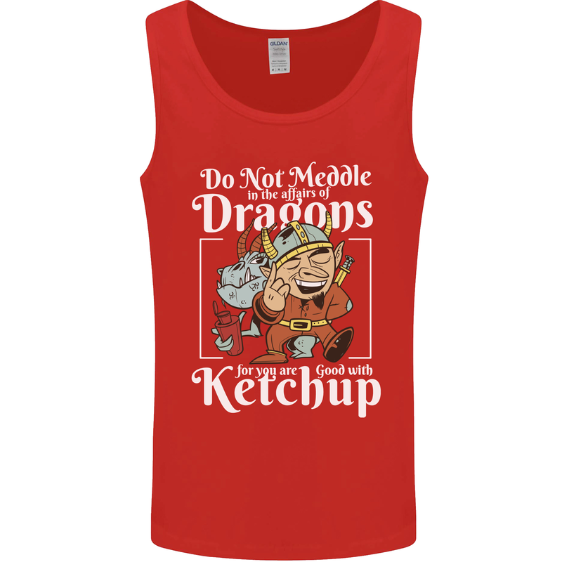 Good With Ketchup Dragon Role Play Games RPG Mens Vest Tank Top Red