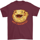 Got Crickets Bearded Dragon Mens T-Shirt 100% Cotton Maroon