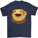 Got Crickets Bearded Dragon Mens T-Shirt 100% Cotton Navy Blue