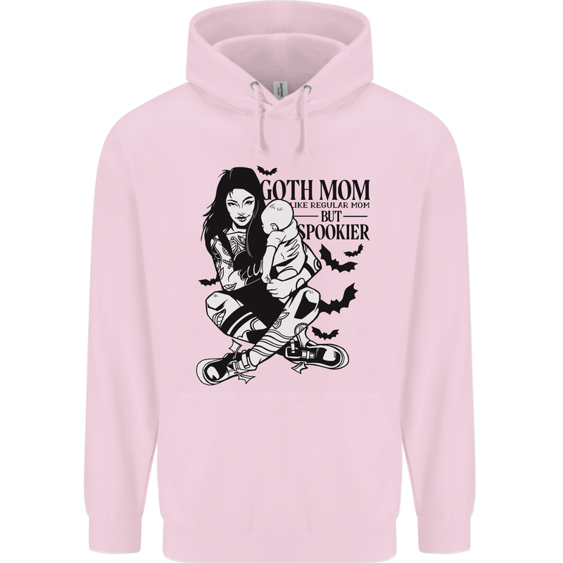 Goth Mum Like a Regular but Spookier Gothic Childrens Kids Hoodie Light Pink