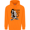 Goth Mum Like a Regular but Spookier Gothic Childrens Kids Hoodie Orange