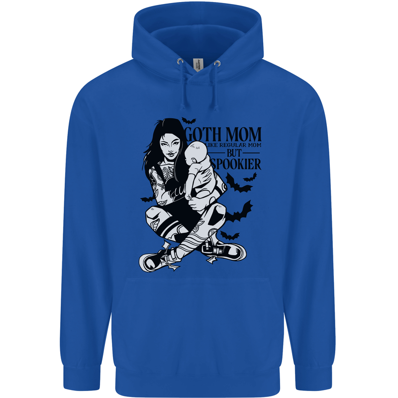 Goth Mum Like a Regular but Spookier Gothic Childrens Kids Hoodie Royal Blue