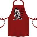 Goth Mum Like a Regular but Spookier Gothic Cotton Apron 100% Organic Maroon