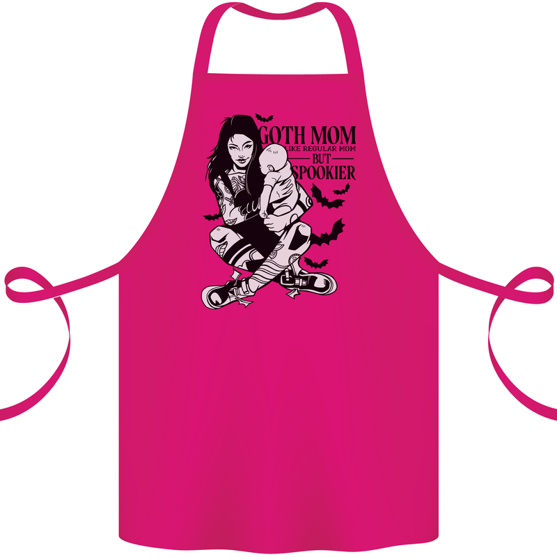 Goth Mum Like a Regular but Spookier Gothic Cotton Apron 100% Organic Pink