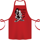 Goth Mum Like a Regular but Spookier Gothic Cotton Apron 100% Organic Red