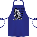 Goth Mum Like a Regular but Spookier Gothic Cotton Apron 100% Organic Royal Blue