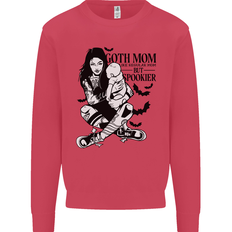Goth Mum Like a Regular but Spookier Gothic Kids Sweatshirt Jumper Heliconia